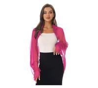 JMORCO Coprispalle Donna Elegante Coprispalle in Chiffon da Donna, a Maniche Lunghe, con Protezione Solare, Aperto sul Davanti, Scialli in, Bolero(Pink)