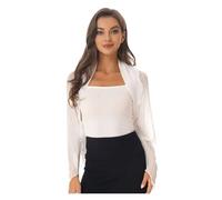 JMORCO Coprispalle Donna Elegante Coprispalle in Chiffon da Donna, a Maniche Lunghe, con Protezione Solare, Aperto sul Davanti, Scialli in, Bolero(White)
