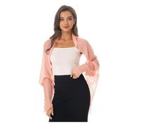 JMORCO Coprispalle Donna Elegante Coprispalle in Chiffon da Donna, a Maniche Lunghe, con Protezione Solare, Aperto sul Davanti, Scialli in, Bolero(Coral)