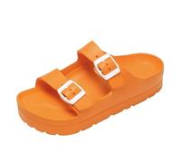 JMORCO Infradito Donna Ciabatte Infradito da Donna, Sandali con Plateau, Zoccoli Soletta in Eva e Supporto, Fibbia Regolabile, Spiaggia(Orange B,37(23cm))