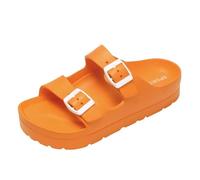 JMORCO Infradito Donna Infradito da Donna con Fibbia Regolabile, Sandali Suola Spessa, Punta Aperta, casa Supporto(Orange B,41(25cm))