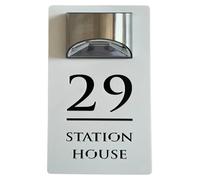 JMORCO Numero Civico Personalized Solar House Sign Modern Door Number Plaque Laser Cutting Contemporary House Plate(White And Black)