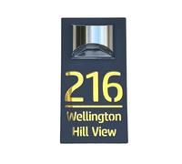 JMORCO Numero Civico Personalized Solar House Sign Modern Door Number Plaque Laser Cutting Contemporary House Plate(Black And Gold)