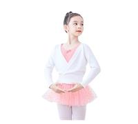 JMORCO Scaldacuore Danza Autunno Inverno Caldo Manica Lunga Cintura in Vita Maglione Bambino Ragazze Bambini Balletto Danza Avvolgente Top Incrociati(White,150)