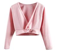 JMORCO Scaldacuore Danza Top Avvolgente for Balletto for Ragazze Maglione da Ballo a Maniche Lunghe for Bambini, Interno in Velluto(YW824-08,150)