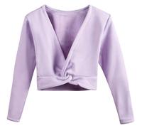 JMORCO Scaldacuore Danza Top Avvolgente for Balletto for Ragazze Maglione da Ballo a Maniche Lunghe for Bambini, Interno in Velluto(YW824-09,110)