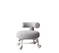 JMORCO Sgabello Basso Sgabello Girevole con Schienale, Sgabello Girevole, Sedia Mobile, Sgabello Basso con Ruote for Porta Robusta, casa, Camera da Letto, Soggiorno(Gray)