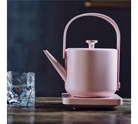 JMOUZHG Bollitore da Ufficio, 600mL Retro - Bollitura Veloce in Acciaio Inox Teiera Domestica Bollitore Commerciale Bollitore dell'Acqua Bella Teiera 1200W, Rosa