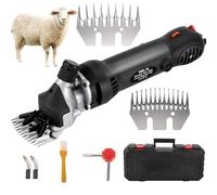 JMOUZHG Cesoia elettrica per Pecore, tosatrici per Pecore con Cavo da 900 W con Lama a 13 Denti Dritti, Regolabile a 6 velocità, per la rasatura della Lana di Pelliccia nelle (Black)