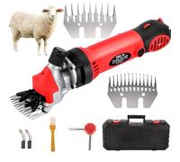 JMOUZHG Cesoia elettrica per Pecore, tosatrici per Pecore con Cavo da 900 W con Lama a 13 Denti Dritti, Regolabile a 6 velocità, per la rasatura della Lana di Pelliccia nelle (Red)