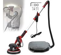 JMOUZHG Levigatrice per cartongesso, levigatrice elettrica con tamponi abrasivi, Dischi Levigatrice per pareti Regolabile a velocità variabile 800-1900 Giri/min con Doppia Luce a LED (5sandpaper)