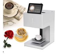JMOUZHG Macchina per caffè Alimentare 3D, Macchina per Stampante da caffè Latte Art, Display Touch Screen per Stampa Fotografica con connessione WiFi, 27 cm × 34 cm × 41 cm (White)