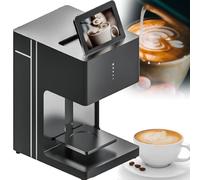 JMOUZHG Macchina per Stampante da caffè per Uso Alimentare, Display Touch Screen per Stampa a Colori per Foto 3D Latte WiFi, creatore di Decorazioni Fai-da-Te, per tè/caffè al Latte (Black)