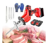 JMOUZHG Macellaio Elettrico per seghe ossee, Sega Alternativa per Il Taglio della Carne Commerciale, ristoranti e fattorie, Include 2 batterie (1battery)