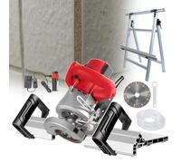 JMOUZHG Smussatrice per Piastrelle a 43 Gradi, utensile da Taglio smussato per Piastrelle da 1200 W, Taglio ad Acqua bagnata da 13000 Giri/min, con Lama per Sega (Machine+Bracket)