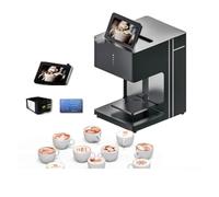 JMOUZHG Stampante d'Arte 3D Digitale Inkjet WiFi Stampa Fotografica Display Touch Screen Macchina per caffè Latte Stampante per caffè con Fotocamera Stampa Fotografica Torta Fai da Te (Black)