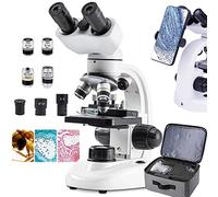 JMOZHCD Kit microscopio per Adulti, microscopio Composto binoculare con ingrandimento 40x-10000x per Laboratorio Scolastico, didattica Domestica