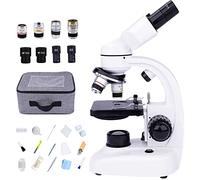 JMOZHCD Microscopio binoculare, microscopio binoculare Stereo Biologico binoculare, Doppio Filtro di Illuminazione, Doppia Messa a Fuoco/Tavolo Meccanico