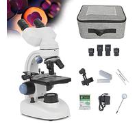 JMOZHCD Microscopio Composto binoculare, microscopio da Laboratorio a Doppio LED con oculare WF10X WF25X, Adatto per l'insegnamento Scolastico, a casa