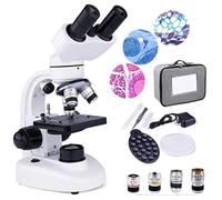 JMOZHCD Microscopio Composto binoculare - Set di vetrini per microscopio/Borsa/30 adattatori per Campioni/Microscopio Biologico Potente Mobile per Laboratorio Scolastico (20000X)