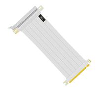 JMT 180 gradi angolo retto PCI-E 3.0 16x a 16x cavo di prolunga bianco SHK-X16-1818B Full Speed Flessibile Extender Card Universale PCI-E 16x Riser pcie Extender per BTC Bitcoin Mining (20cm)