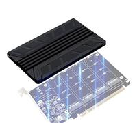 JMT 4Port NVME Splitter Card M.2 M Key SSD a RAID PCIE X16 Adattatore di espansione Array Scheda Madre PCIE Splitter Card Supporto 2230 2242 2260 2280 (dissipatore di calore)