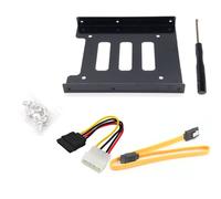 JMT - Adattatore per disco rigido da 2,5 a 3,5 pollici, supporto per HDD con IDE 4P maschio a SATA 15 pin cavo SATA 3.0 per desktop PCSSD Server (giallo)
