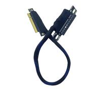 JMT Cavo di prolunga GPU PCIE 4.0 da X8 a X8/X16 16 GBS adattatore server AI placcato argento per scheda grafica scheda di rete (da X8 a X8, 50 cm)