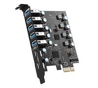 JMT PCI-E a USB 3.0 Tipo A+Tipo C Scheda di espansione FL110 Chipset 5 Gbps per PC desktop Host Card Supporto Linus, Windows 10/8/7/XP e MAC OS 10.8.2 sopra (5X USB-A+2X USB-C)