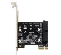 JMT Scheda di espansione da PCI-E a USB 3.0 da 5 Gbps con doppio connettore 19/20PIN per scheda del pannello frontale dello chassis desktop (staffa a tutta altezza)