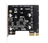 JMT Scheda di espansione da PCI-E a USB 3.0 da 5 Gbps con doppio connettore 19/20PIN per scheda del pannello frontale dello chassis desktop (staffa a mezza altezza)