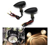 JMTBNO 2 x Indicatori di Direzione per Motocicletta Mini Frecce Fanali Impermeabile Bullet Forma per Moto Cruiser Chopper Scooter Quad Off Road (Lente nera)