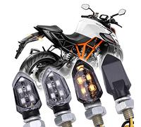JMTBNO 4pz Frecce Moto Indicatori di Direzione Omologate 12V Universale LED Mini Freccia Anteriori Posteriore Lampadina Impermeabile Luce Ambra Compatibile con M8 Moto Scooter Quad Cruiser Off Road