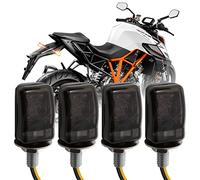 JMTBNO 4x Indicatori di Direzione per Moto M6 Omologate Mini Frecce Moto Luminosi 6 LED Lampada Luci Ambra Universale 12V per Street Bike Cafe Racer Off-Road Enduro Dirt Bike Scooter Quad