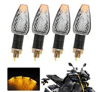 JMTBNO 4x Indicatori di Direzione per Moto Mini Frecce Luce M10 Indicatore LED Universale 12V Omologate Impermeabile Lampada Ambra per Moto Scooter Quad Cruiser Off Road