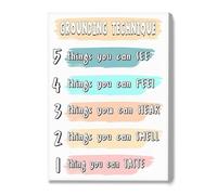 JMVLVLOA 5 4 3 2 1 Grounding Technique Poster Mental Health Awareness Coping Skill for Anxiety Wall Art for Counseling Office(Unframed,12x18inch(30x45cm))