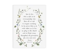 JMVLVLOA Christian Wall Art Ephesians 3-20 Scripture Print Glory to God Canvas Painting for Home Decor Bedroom Living Room(Framed,16x24inch(40x60cm))