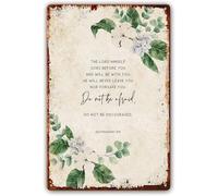 JMVLVLOA Do Not Be Afraid Scripture Sign Vintage Aluminum Metal Tin for Home Wall Decor Inspirational (8 X 12 in)