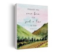 JMVLVLOA Faith Based Watercolor Art Esther 4:14 Canvas Print Such a Time as This Inspirational Wall Decor Home Office(Unframed,08x12inch(20x30cm))