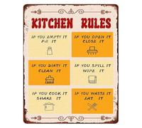 JMVLVLOA Funny If You Cook It Share It Sign Chic Aluminum Kitchen Rules Tin for Wall Decor Dining Room 8 X 12 in