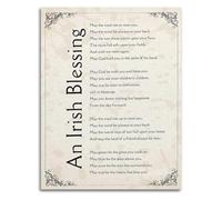 JMVLVLOA Irish Blessing Wall-Art Celtic Poem Inspirational Quote Canvas Print Poster for Home Entryway Decor(Framed,16x24inch(40x60cm))