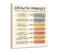 JMVLVLOA Kids Educational Wall Art Growth Mindset Boho Canvas Posters for School Classroom and Counselor Office Decor(Unframed,08x12inch(20x30cm))