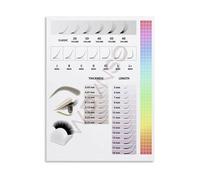 JMVLVLOA Lash Technician Eyelash Extension Chart Poster Styling Guide Canvas Wall Art for Salon Bedroom Living Room Decor(Framed,12x18inch(30x45cm))
