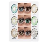 JMVLVLOA Lens Color Guide Poster Eye Enhancement Tips for Stylists | Educate clients on how different shades transform their eyes.(Framed,08x12inch(20x30cm))