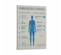 JMVLVLOA Parkinson Disease Knowledge Infographic Canvas Wall-Art Print for Office Decor Living Room Bedroom Educational Art(Framed,12x18inch(30x45cm))