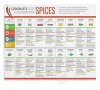 JMVLVLOA Restaurant Kitchen Metal Sign Spice and Herb Uses Chart Seasoning Guide Educational Poster for Culinary Classroom 8 X 12 in