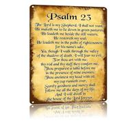 JMVLVLOA Rust Resistant Aluminum Religious Metal Sign Vintage Design Biblical Art Graphic Print Easy Mounting Decor For Home Chapel Study 8 X 12 in