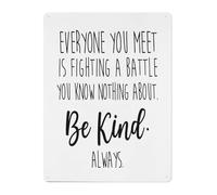 JMVLVLOA Rustic Be Kind Always Sign Metal Tin Plaque with Compassionate Quote Inspirational Wall Decor for Living Room Office 8 X 12 inch