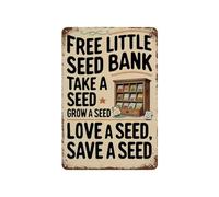 JMVLVLOA Rustic Seed Sharing Tin Sign Take a Grow a Metal Wall-Art Vintage Decor for Greenhouse Backyard Farmhouse 8 X 12 inch