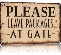 JMVLVLOA Vintage Leave Deliveries Sign At Front Door Tin for Wall Decor 8 X 12 in